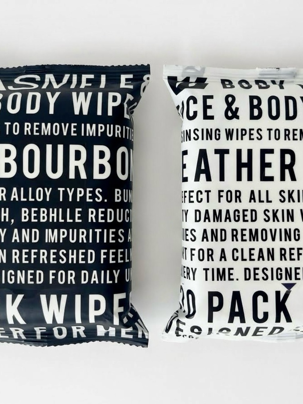 Men’s Body Wipes 2‑Pack – Cedar Bourbon & Leather Oak – 30 Each, New